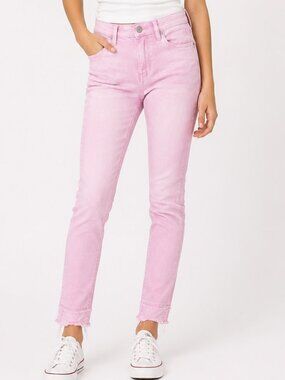BlankNYC Girls Pink Skinny Jeans Size 14 Raw Hem Stretch Denim NWT Soft Girl